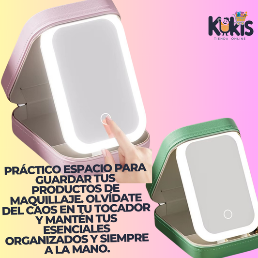 ORGANIZADOR DE MAQUILLAJE/JOYAS PARA MUJER CON ESPEJO LED-INTELIGENTE